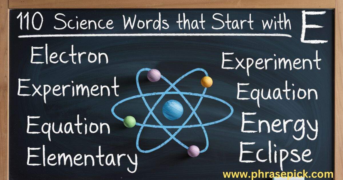 110 Science Words That Start with E