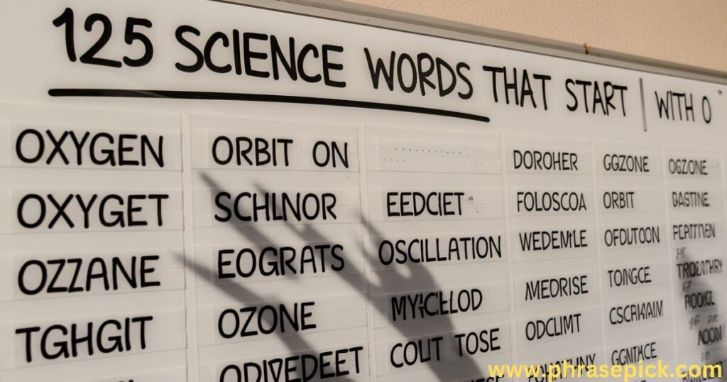 125 Science Words That Start With O