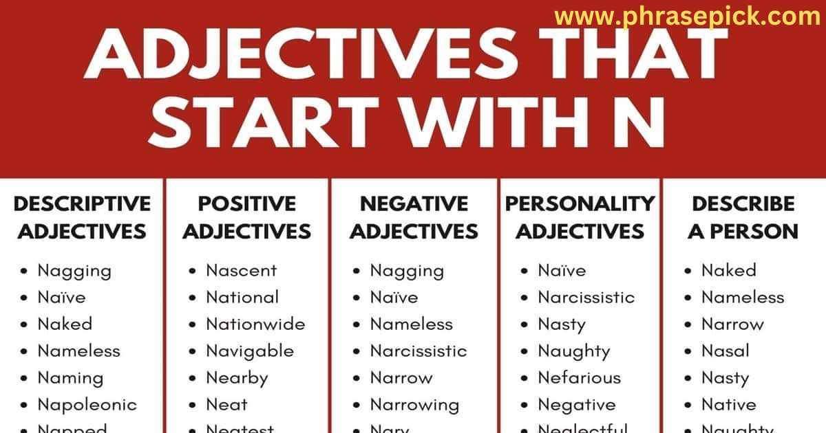 Neutral Adjectives Beginning with N