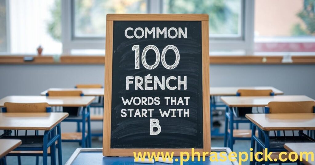 Common 100 French Words That Start With B